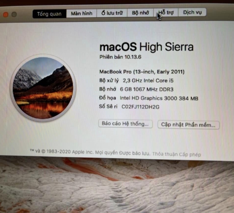 MACBOOK PRO i5/ RAM 6GB/ HDD 500GB, PHÍM LED, NGOẠI HÌNH ĐẸP KENG