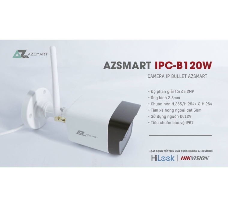 Camera IP wifi thân trụ hồng ngoại 2MP HiLook IPC-B120W